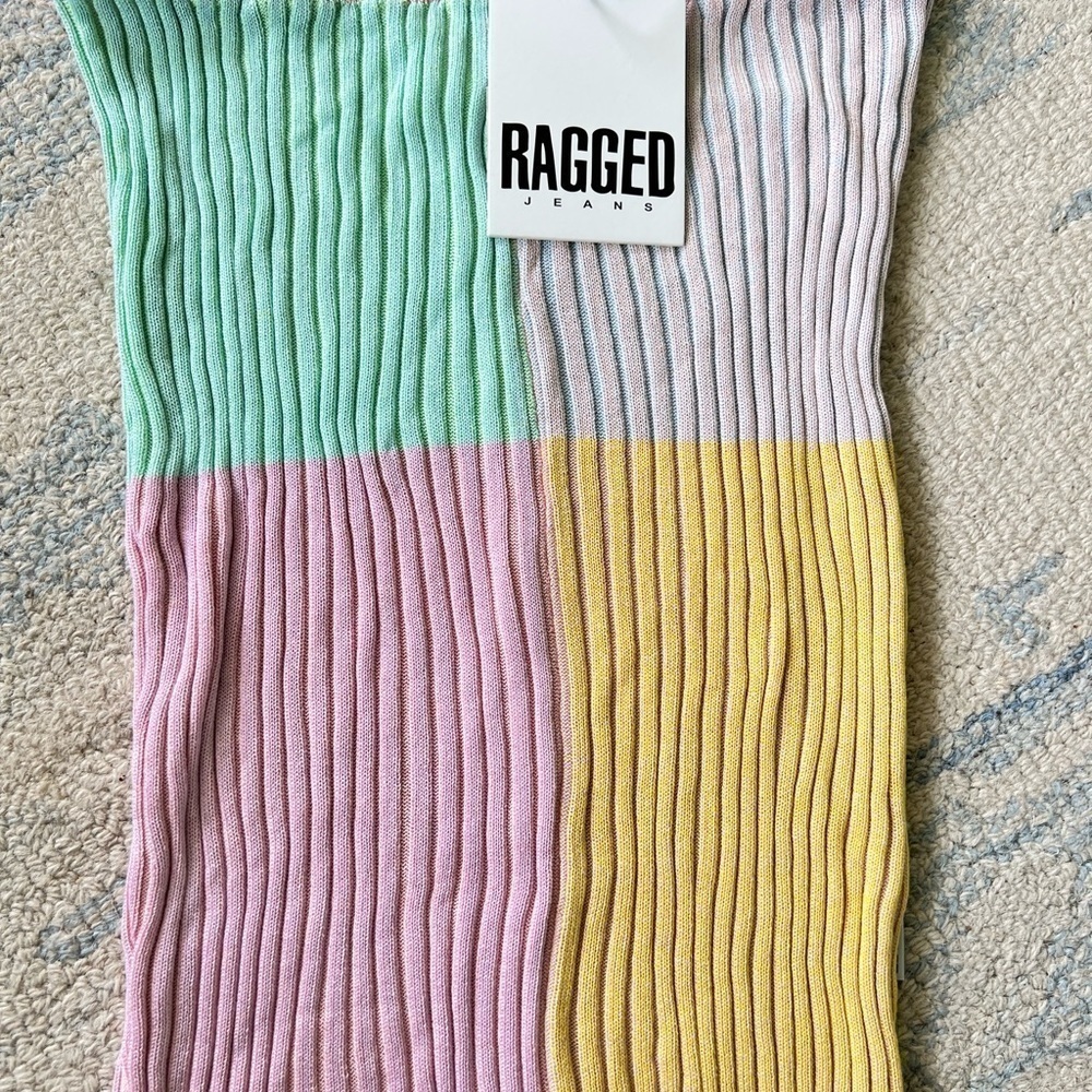RAGGED PRIEST COLORBLOCK KNIT MINI GIRLY COQUETTE SKIRT SIZE XS NWT - Picture 2 of 4